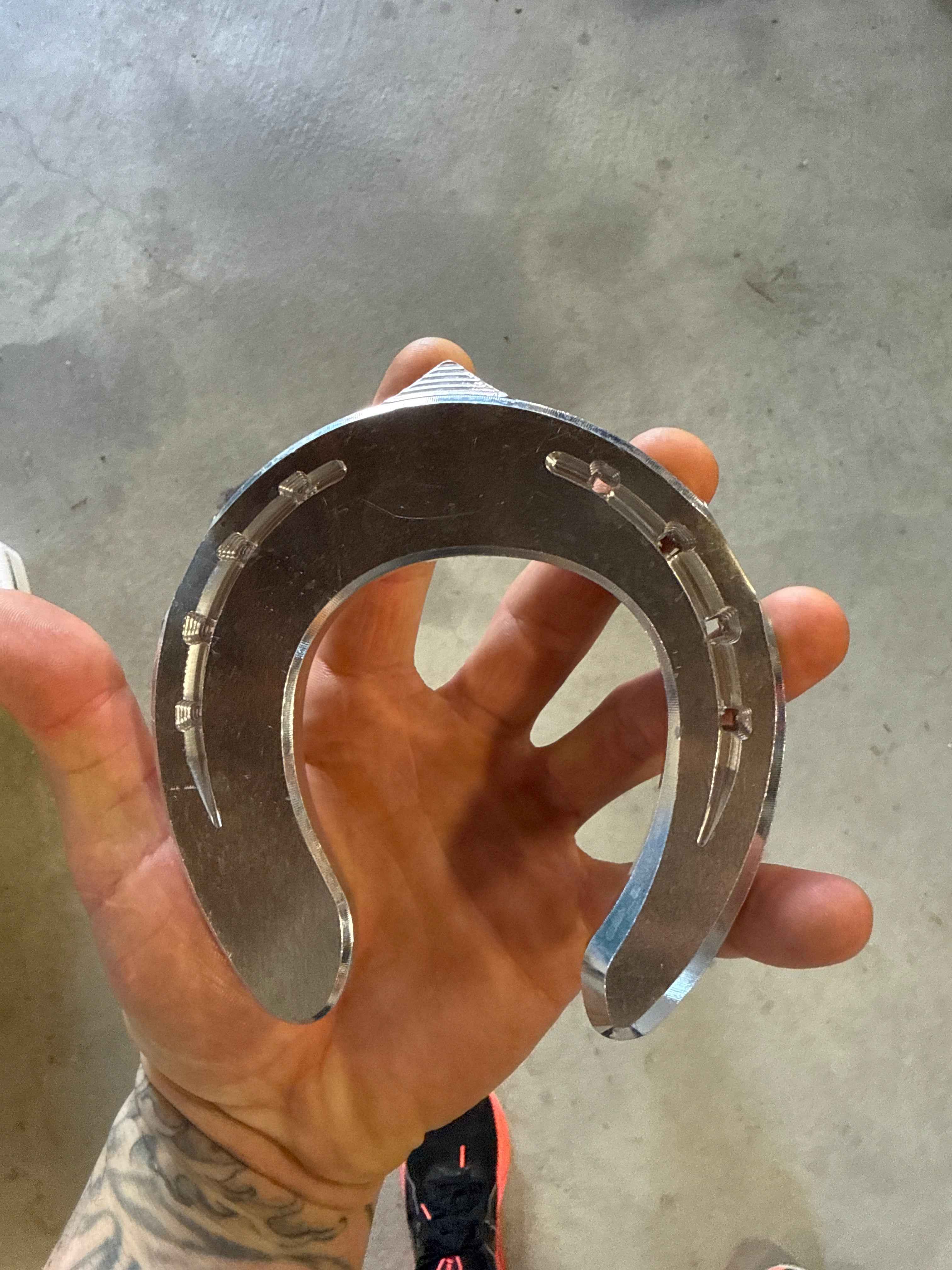 Blacksmith Branch of the Suspensory Front Aluminum Horseshoes Side Clipped - Right - Source For Horse Farrier Supply