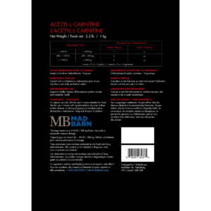 Mad Barn Acetyl-L-Carnitine (ALCAR)
