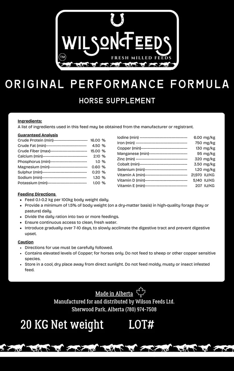Wilsons Feed - Performance Formula 20 KG - Source For Horse