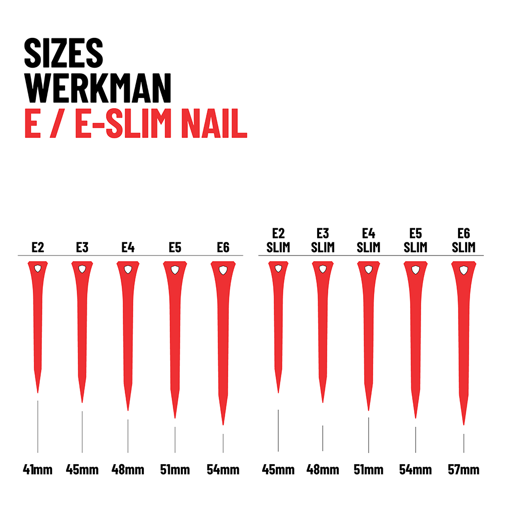 Werkman E Slim Nails 250 pcs & 500 pcs box's