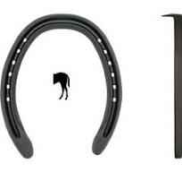 KERCKHAERT FULL SWEDGE STEEL HORSESHOES - Hinds Toe Clipped - Source For Horse Farrier Supply