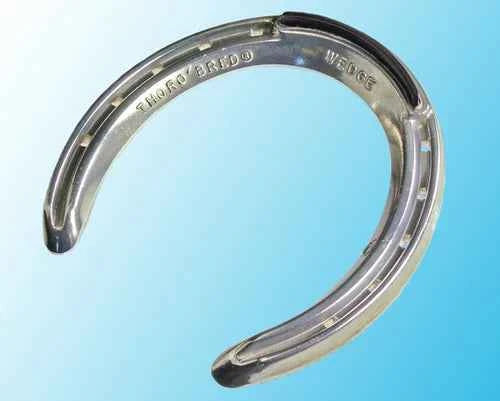 Thoroughbred Toe grab Wedge Front Aluminum Horseshoes Unclipped - Source For Horse Farrier Supply